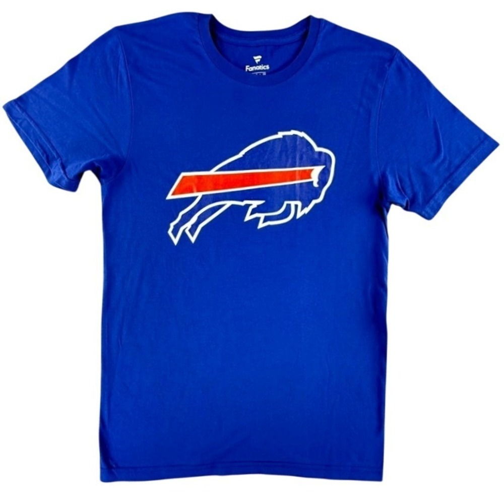 Fanatics Buffalo Bills NFL Graphic T-Shirt Mens Small Blue Short Sleeve Cotton